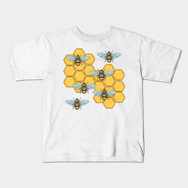 Honey Bees Kids T-Shirt by SWON Design